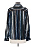 Nic + Zoe 100% Polyester Stripes Blue Long Sleeve Blouse Size S - photo 2
