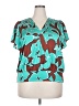 Nine West 100% Polyester Teal Short Sleeve Blouse Size XXL - photo 1