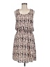 Pixley 100% Polyester Print Tan Casual Dress Size M - photo 1