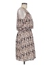 Pixley 100% Polyester Print Tan Casual Dress Size M - photo 4