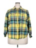 Chaps 100% Cotton Plaid Yellow 3/4 Sleeve Button-Down Shirt Size 2X - photo 1