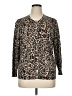 Croft & Barrow Animal Print Brown Cardigan Size 1X - photo 1