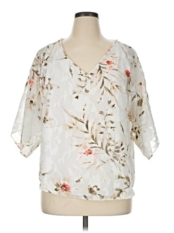White House Black Market 3/4 Sleeve Blouse (view 1)