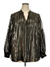 Alfani 100% Polyester Metallic Silver Long Sleeve Blouse Size 2X - photo 1