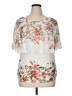 Lavish 100% Polyester White Short Sleeve Blouse Size XL - photo 1