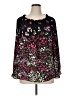 rsvp by TALBOTS 100% Polyester Floral Black Long Sleeve Blouse Size XL - photo 1