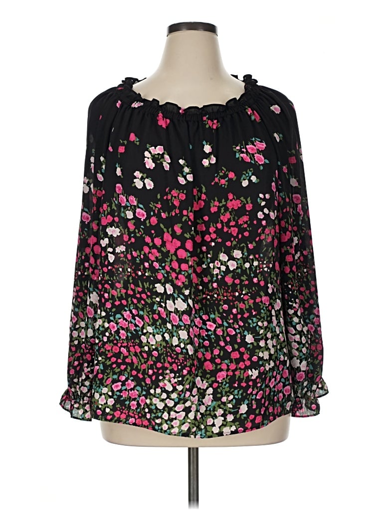 Pre-owned Rsvp By Talbots Long Sleeve Blouse In Black