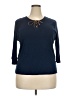 Chaps 100% Cotton Blue 3/4 Sleeve Top Size 2X - photo 1