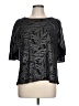 Eva Franco Metallic Black 3/4 Sleeve Blouse Size L - photo 1