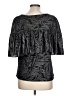 Eva Franco Metallic Black 3/4 Sleeve Blouse Size L - photo 2