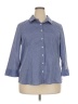 Van Heusen Houndstooth Blue 3/4 Sleeve Button-Down Shirt Size XXL - photo 1