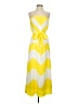 Bebe 100% Polyester Chevron-herringbone Yellow Casual Dress Size XS - photo 1