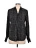 Adrianna Papell Stripes Black Long Sleeve Blouse Size M - photo 1