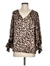 Vince Camuto 100% Polyester Animal Print Brown Long Sleeve Blouse Size M - photo 1