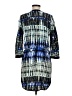 Parker 100% Silk Print Blue Casual Dress Size M - photo 2