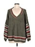 Pol Stripes Green Pullover Sweater Size M - photo 1