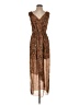 Socialite 100% Polyester Animal Print Brown Casual Dress Size S - photo 1