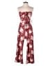 No Boundaries 100% Polyester Paisley Red Jumpsuit Size M - photo 1