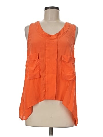 BCBGMAXAZRIA Sleeveless Silk Top (view 1)