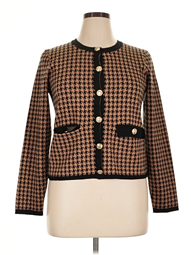Pre-owned T Tahari Cardigan Sweater In Brown