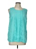 Merona 100% Polyester Teal Sleeveless Blouse Size L - photo 1