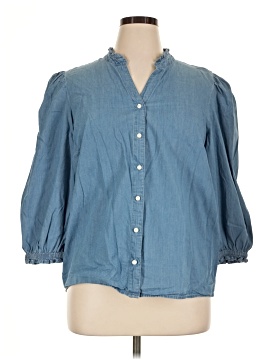 St. John's Bay 3/4 Sleeve Button Down Shirt