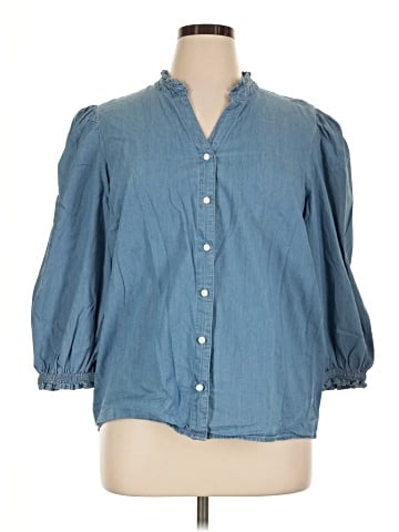 St. John's Bay 3/4 Sleeve Button-Down Shirt (view 1)