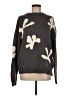 Porridge 100% Cotton Floral Gray Pullover Sweater Size Med (2) - photo 1