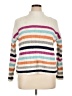 St. John's Bay Stripes White Pullover Sweater Size XL (petite) - photo 1