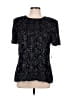 Papell Boutique Evening 100% Polyester Silver Short Sleeve Top One size - photo 1