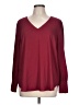 Ann Taylor 100% Polyester Burgundy Long Sleeve Blouse Size L - photo 1
