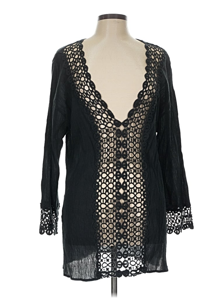 Pre-owned Venus Long Sleeve Blouse In Black