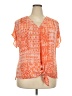 Beacon 100% Polyester Orange Short Sleeve Blouse Size XXL - photo 1