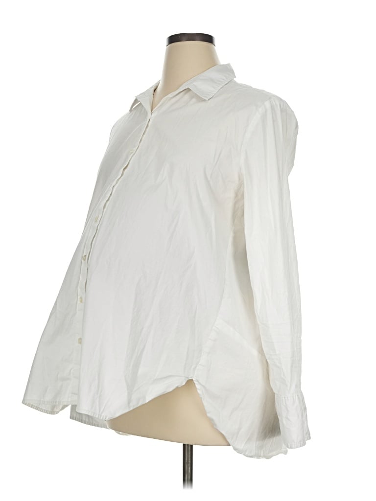 Pre-owned Hatch Long Sleeve Blouse In Ivory