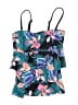 Island Waves Tropical Black Swimsuit Top Size M - photo 1