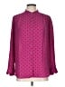 Ann Taylor LOFT 100% Polyester Polka Dots Pink Long Sleeve Blouse Size Lg Petite - photo 1
