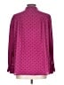 Ann Taylor LOFT 100% Polyester Polka Dots Pink Long Sleeve Blouse Size Lg Petite - photo 2