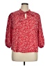 Adrienne Vittadini Hearts Red 3/4 Sleeve Blouse Size XL - photo 1