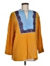 Tory Burch 100% Silk Yellow 3/4 Sleeve Silk Top Size 6 - photo 1