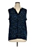 Ellen Tracy Blue Sleeveless Blouse Size XL - photo 1