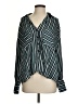 Free People 100% Polyester Stripes Green Long Sleeve Blouse Size S - photo 1