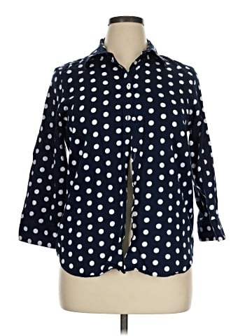 Chaps 3/4 Sleeve Button-Down Shirt (view 1)