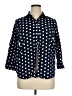 Chaps Polka Dots Blue 3/4 Sleeve Button-Down Shirt Size XL - photo 1