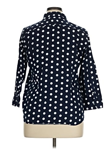 Chaps 3/4 Sleeve Button-Down Shirt (view 2)