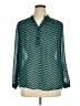 Roz & Ali Chevron-herringbone Teal Long Sleeve Blouse Size XL - photo 1