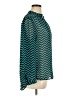 Roz & Ali Chevron-herringbone Teal Long Sleeve Blouse Size XL - photo 4