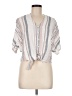 Sim & Sam Stripes Gray 3/4 Sleeve Blouse Size M - photo 1