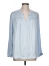 Nic + Zoe 100% Polyester Blue Long Sleeve Blouse Size L - photo 1