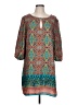 Bebop 100% Polyester Print Teal Casual Dress Size L (estimated) - photo 1