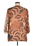 Liz Claiborne 100% Polyester Paisley Brown 3/4 Sleeve Blouse Size XL - photo 2